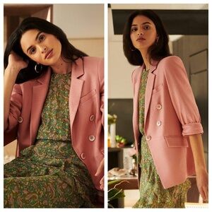 Veronica Beard Odile Sateen Twill Dickey Jacket Rosewood Size 4